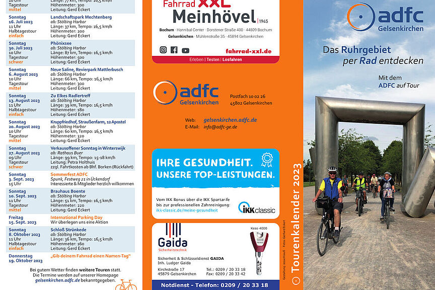 Tourenflyer des ADFC Gelsenkirchen 2023 Tourenflyer des ADFC Gelsenkirchen 2023