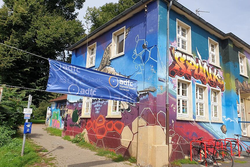 ADFC-Banner neben dem Spunk ADFC-Banner neben dem Spunk